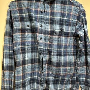 Men's Blue Plaid Shirt with Hood American Eagle